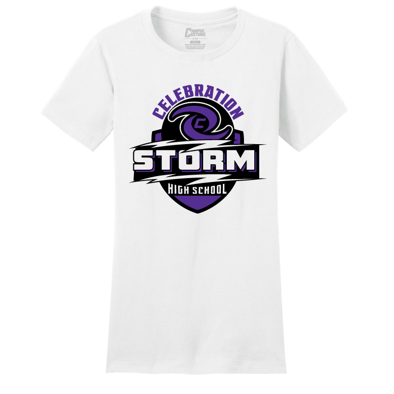 Celebration High School Womens Storm Shied Fitted T-Shirt