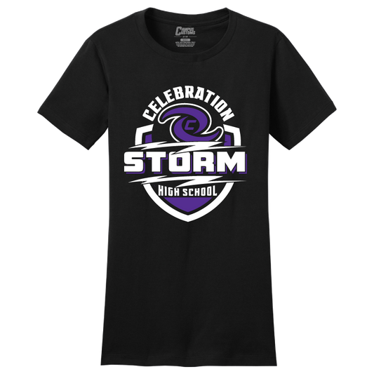 Celebration High School Womens Storm Shied Fitted T-Shirt